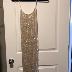 Lulus sparkle dress with crisscross back